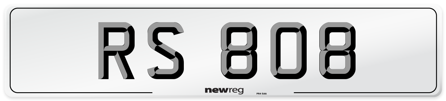 RS 808 Number Plate from New Reg